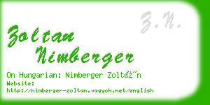 zoltan nimberger business card